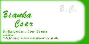 bianka cser business card